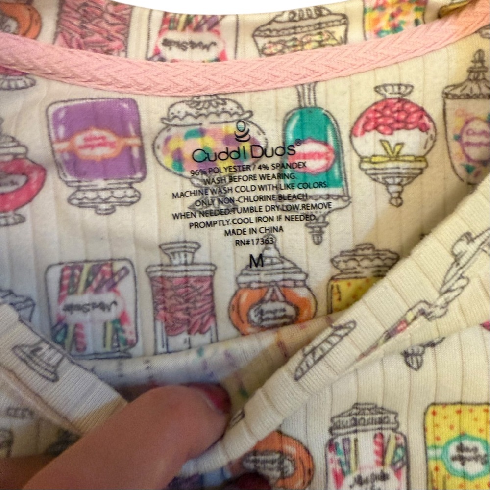 Cuddl Duds Multicolor Cream Candy Jar Pajama Set - Picture 4 of 6